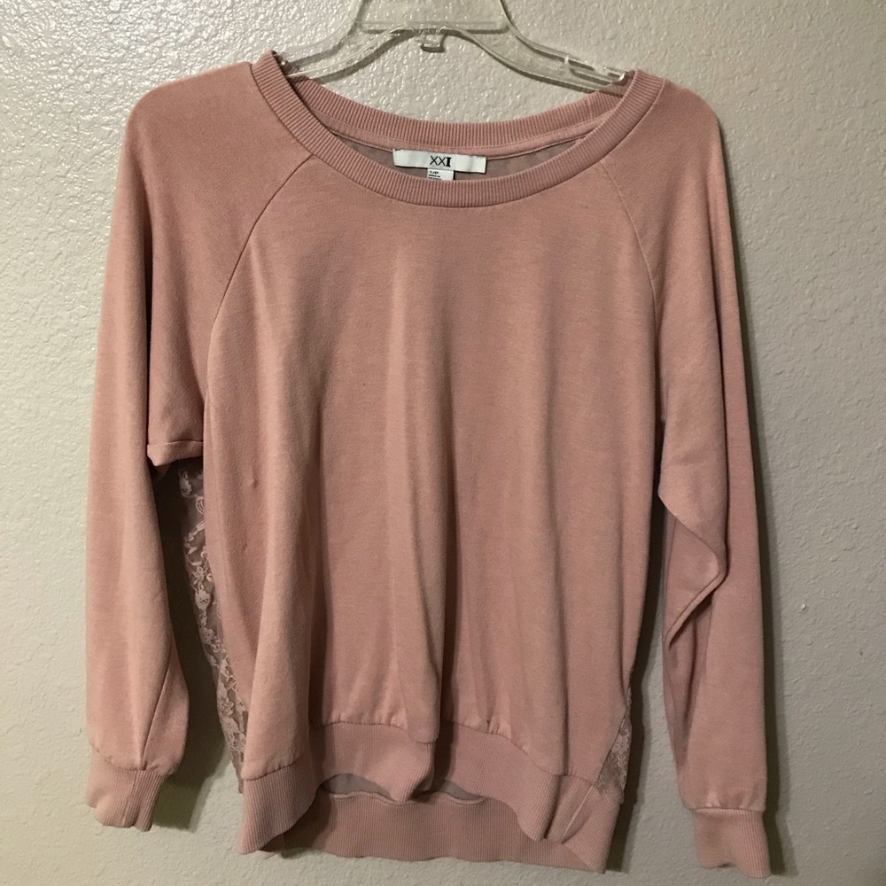 Oversized lace back sweater
